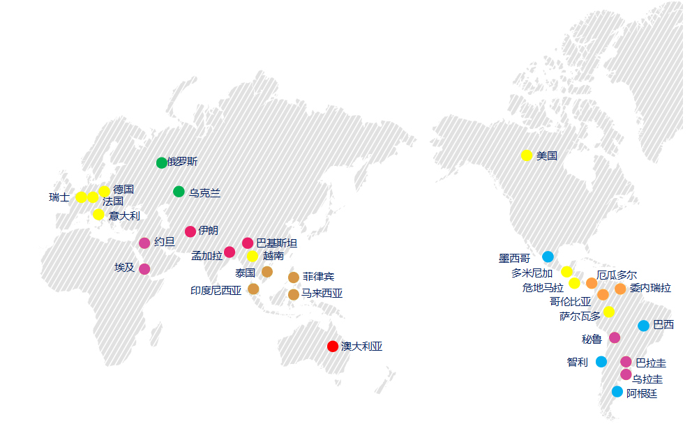 3245澳门新莆京，已与五大洲、36个国家、155个国际客户建立了业务合作关系。